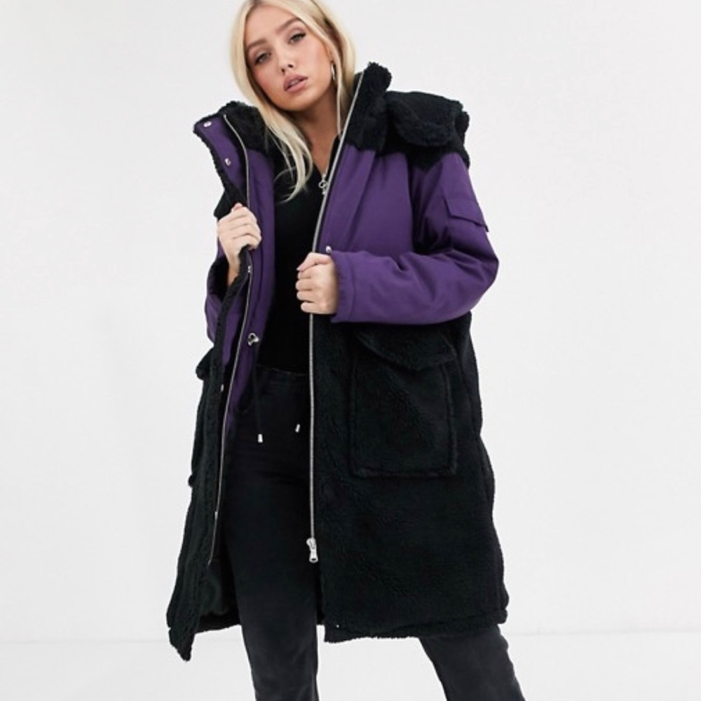 NWT ASOS DESIGN paneled parka